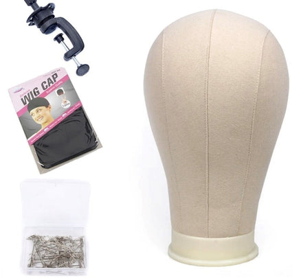 Canvas Head (For Styling your Wig or Topper) 21″ Comes with table clamp for styling